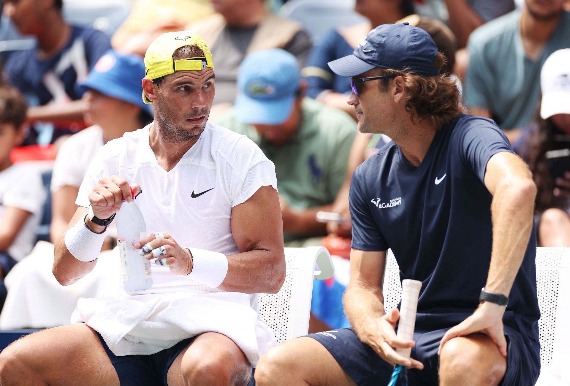 Rafael Nadal and Carlos Moya at the 2022 French Open